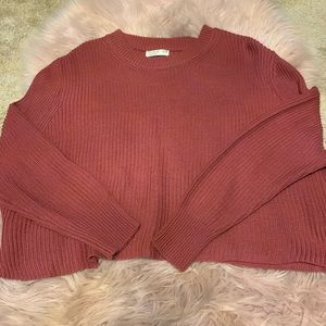Oversize Waffle Crop Sweater
